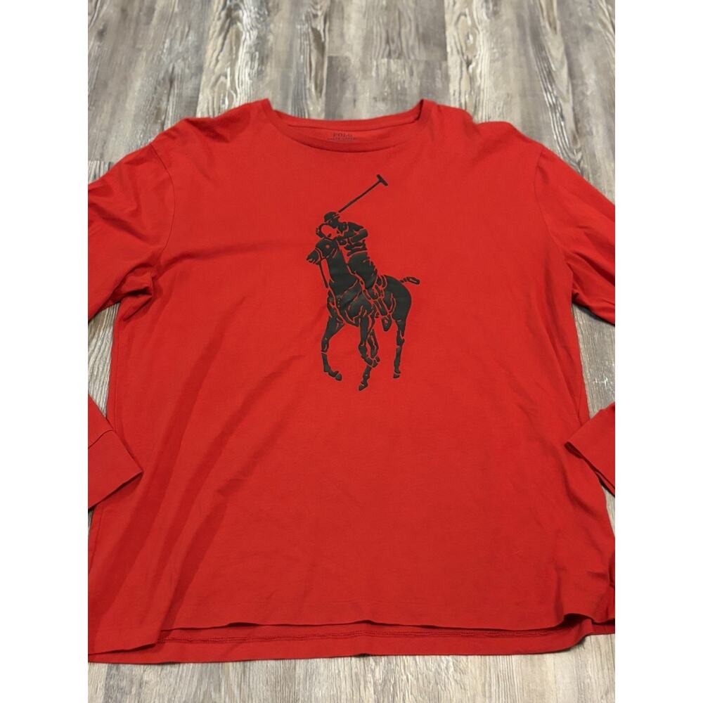 Polo Ralph Lauren Big Pony Long Sleeve T Shirt Mens Large Red Classic Fit